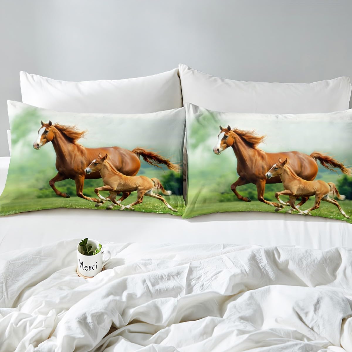 Amazon.co.jp: Erosebridal ギャロッピングホース寝具セット 3D馬布団